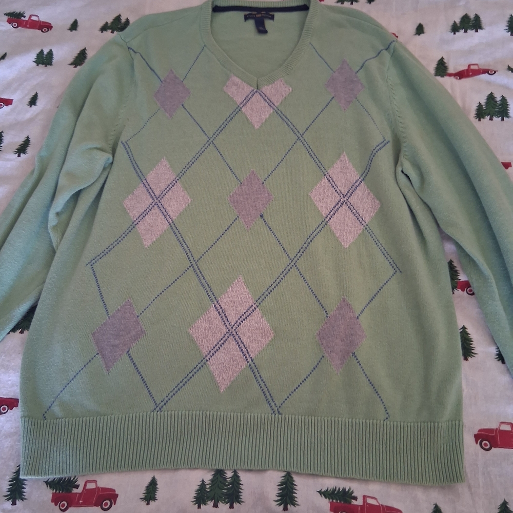 Vintage Club Room Green, Purple, And Blue 100% Cotton Women's Sweater